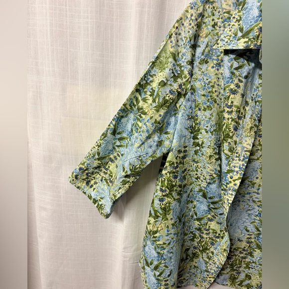 Talbots Blue and Green Patterned Button Down Shirt - Picture 3 of 4